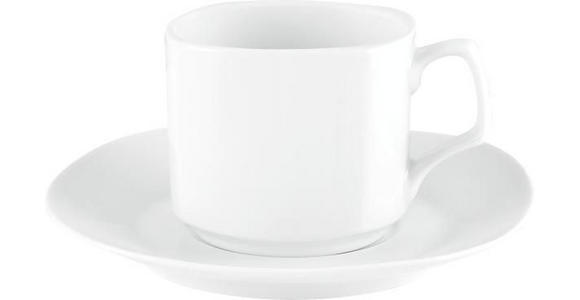 KAFFEETASSE MIT UNTERTASSE    - Weiß, Basics, Keramik - Boxxx