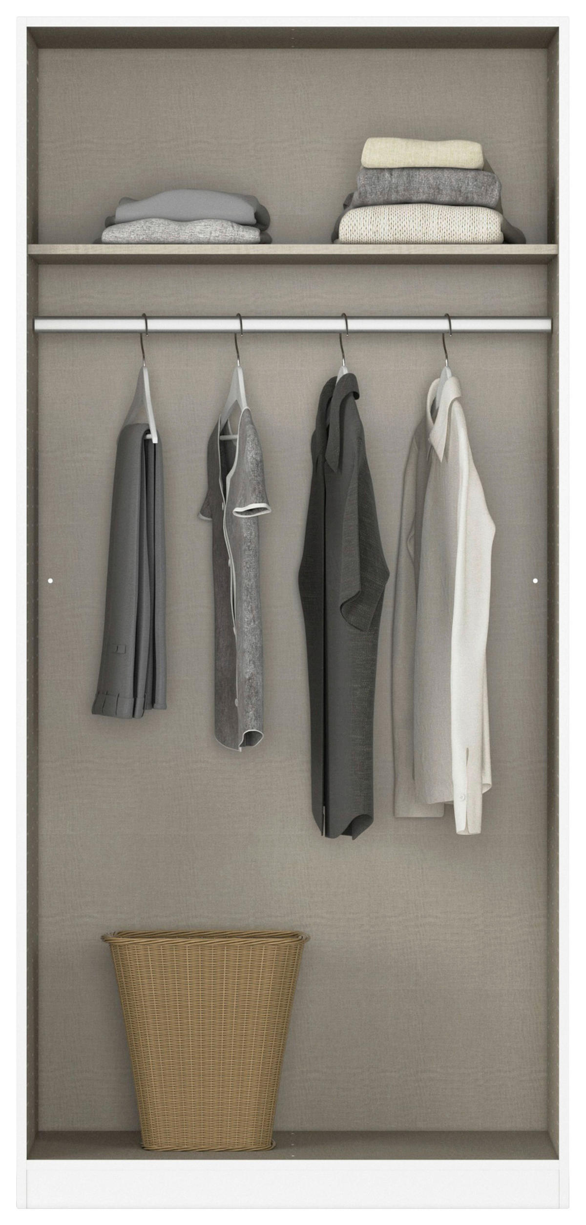 DREHTÜRENSCHRANK 91/197/54 cm,  in Grau, 2-türig  - Alufarben/Grau, KONVENTIONELL, Holzwerkstoff/Kunststoff (91/197/54cm) - home24