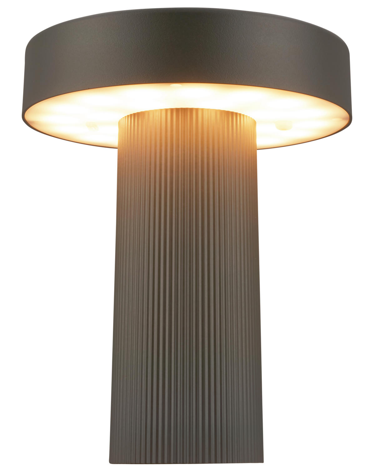 AKKU-TISCHLEUCHTE 16/20 cm  - Anthrazit, Design, Kunststoff (16/20cm)