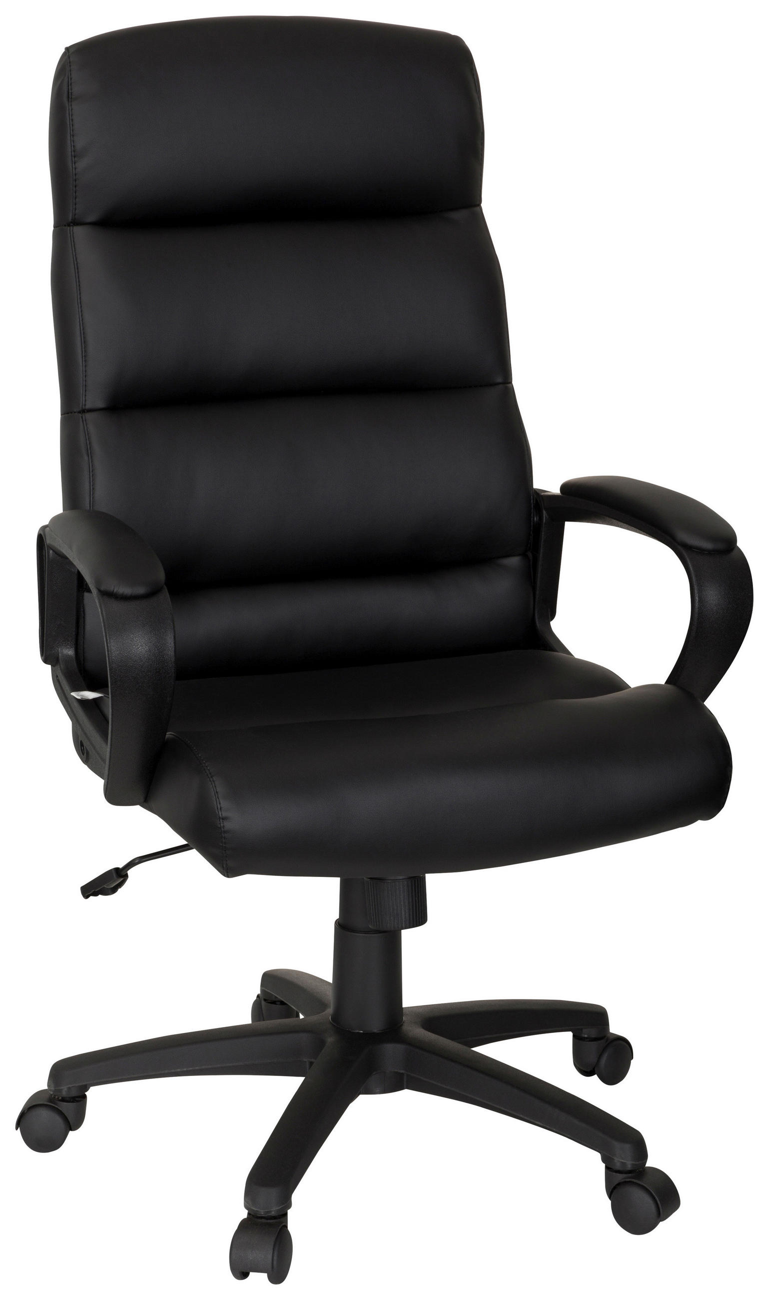 CHEFSESSEL Lederlook Schwarz  - Schwarz, MODERN, Kunststoff/Textil (61/119/65cm) - MID.YOU