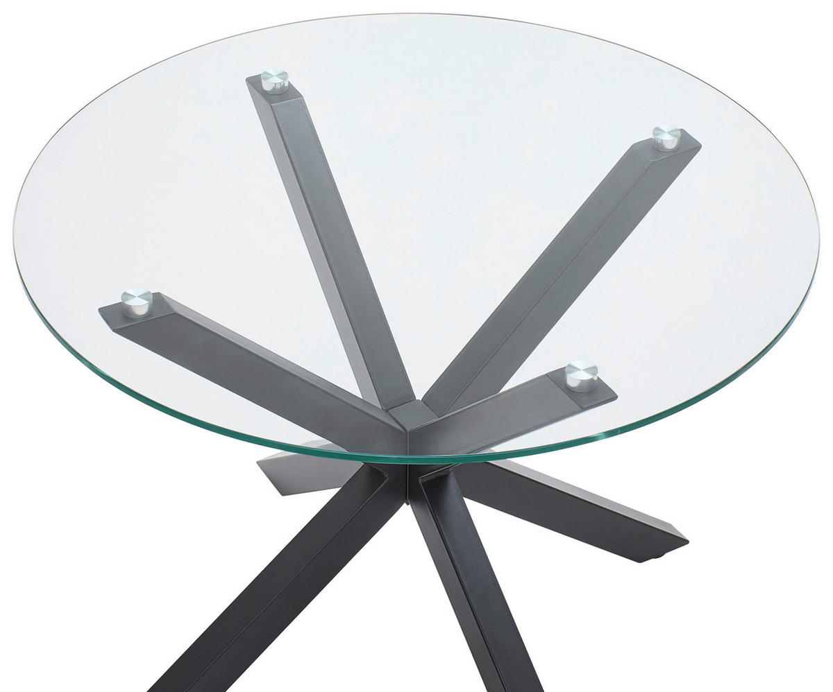 COUCHTISCH ESG 80/45/80 cm rund Schwarz, Klar  - Klar/Schwarz, Design, Glas/Metall (80/45/80cm) - Livetastic