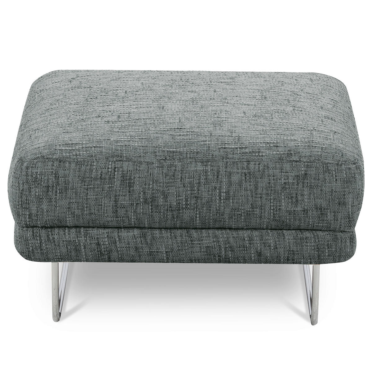 HOCKER in Textil Anthrazit  - Chromfarben/Anthrazit, Design, Textil/Metall (96/45/80cm) - Livetastic