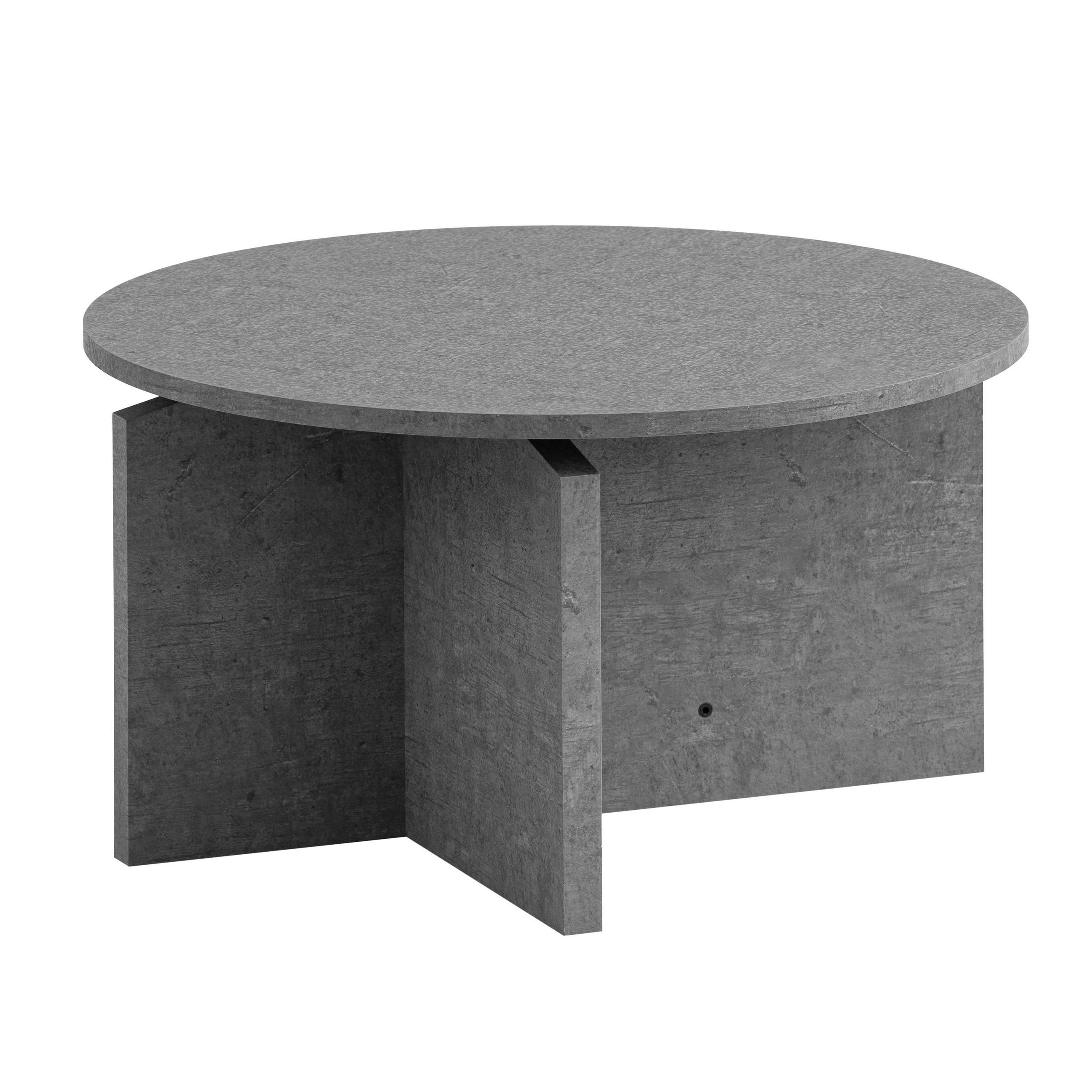 COUCHTISCH 60/60/33 cm rund Grau  - Grau, Design, Holzwerkstoff (60/60/33cm) - Livetastic