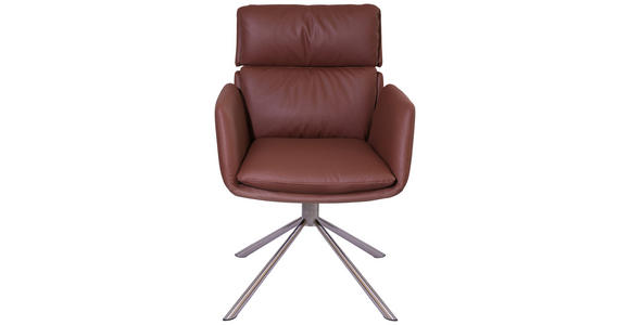 ARMLEHNSTUHL in Stahl Mikrofaser - Edelstahlfarben/Rostfarben, Design, Textil/Metall (60/92/67cm) - Novel