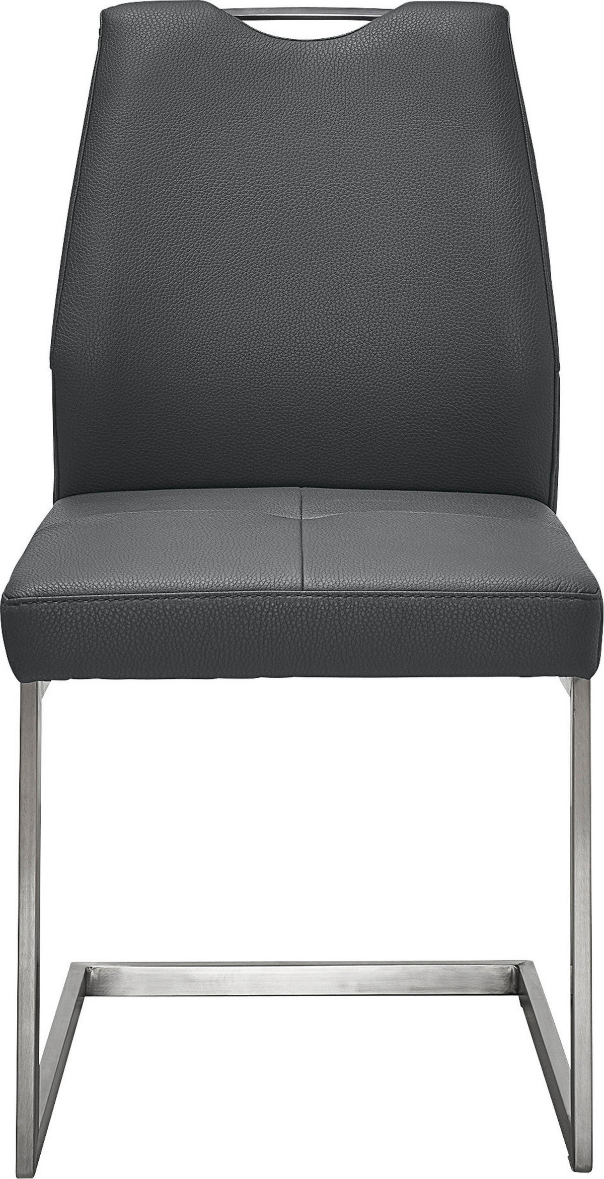 SCHWINGSTUHL  in Edelstahl Mikrofaser  - Edelstahlfarben/Grau, Design, Textil/Metall (47/99/58cm) - Dieter Knoll
