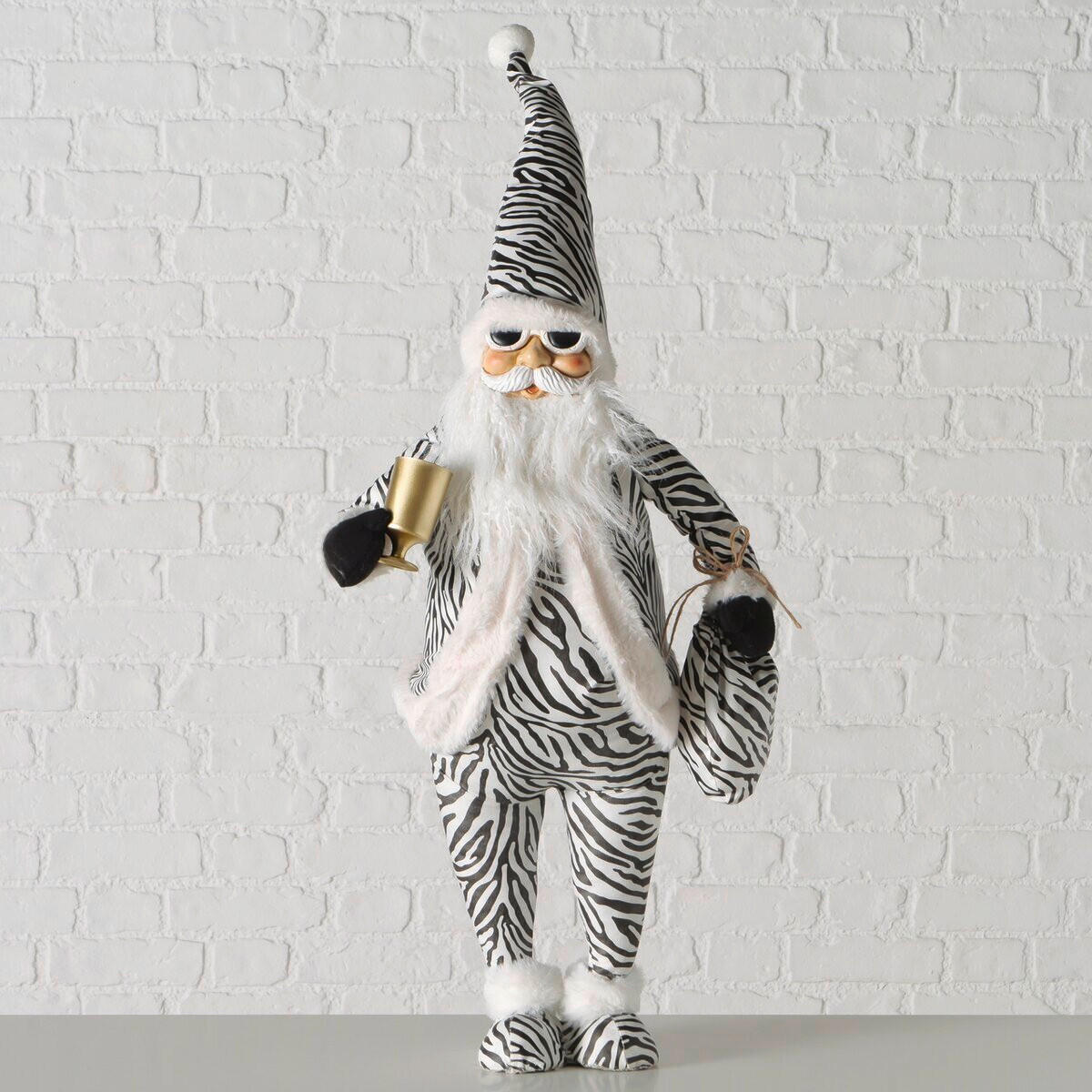 WEIHNACHTSMANN  - Schwarz/Weiß, Basics, Kunststoff (34/19/100cm) - Boltze Home