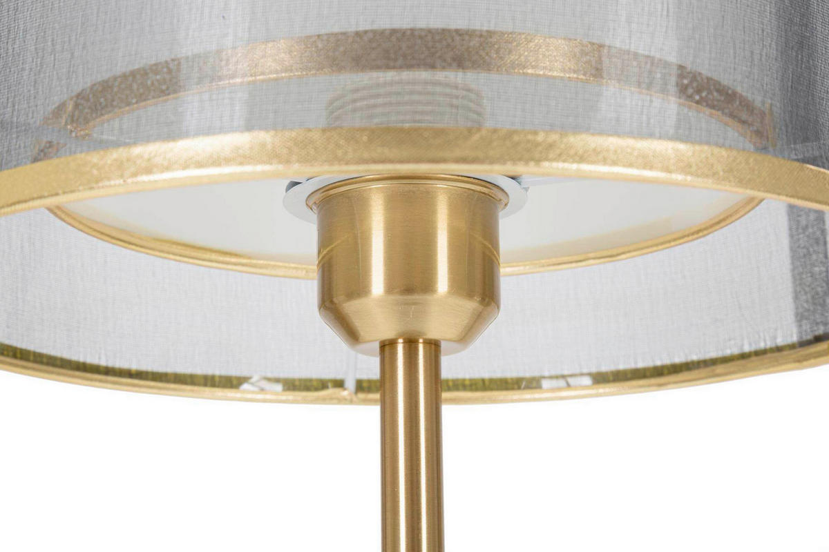 TISCHLEUCHTE   - Goldfarben/Schwarz, Basics, Textil/Metall (25/48/25cm)