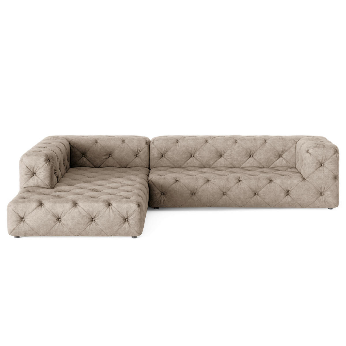 ECKSOFA Fresco in Mikrofaser Cappuccino  228/325 cm  - Schwarz/Cappuccino, Design, Kunststoff/Textil (228/325cm) - P & B