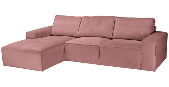 ECKSOFA Rosa Chenille  - Schwarz/Rosa, KONVENTIONELL, Kunststoff/Textil (168/272cm) - Carryhome