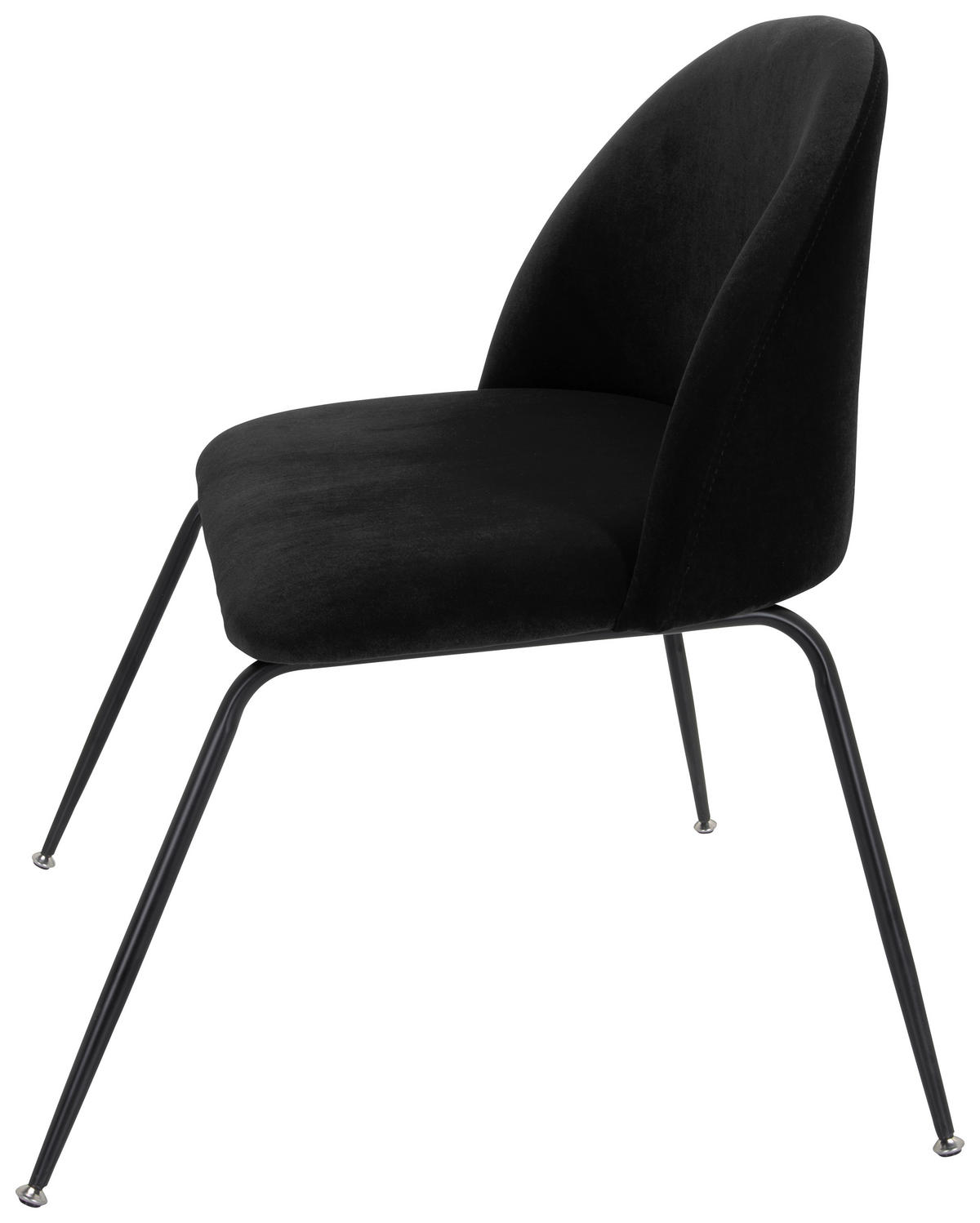 STUHL Samt Schwarz  - Schwarz, Basics, Textil/Metall (72/80/65cm) - MID.YOU