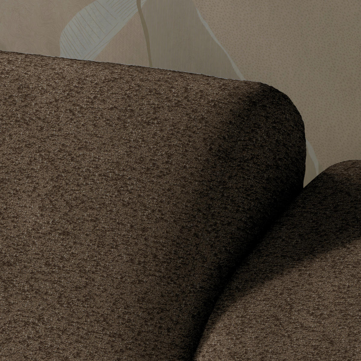 ECKSOFA in Velours Dunkelbraun  150/329 cm  - Dunkelbraun, Natur, Holz/Textil (150/329cm) - Lomoco