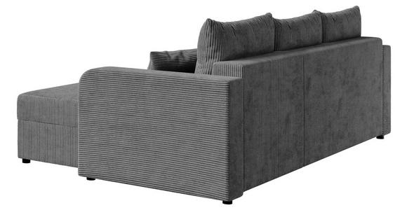 ECKSOFA  in Cord Dunkelgrau  - Dunkelgrau/Schwarz, KONVENTIONELL, Kunststoff/Textil (238/144cm) - Carryhome