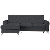 ECKSOFA Dunkelgrau Flachgewebe  - Dunkelgrau/Silberfarben, Design, Textil/Metall (167/244cm) - Cantus
