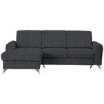 ECKSOFA Dunkelgrau Flachgewebe  - Dunkelgrau/Silberfarben, Design, Textil/Metall (167/244cm) - Cantus