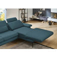 ECKSOFA in Echtleder Blau  310/180 cm  - Blau/Schwarz, Design, Leder/Metall (310/180cm) - Dieter Knoll