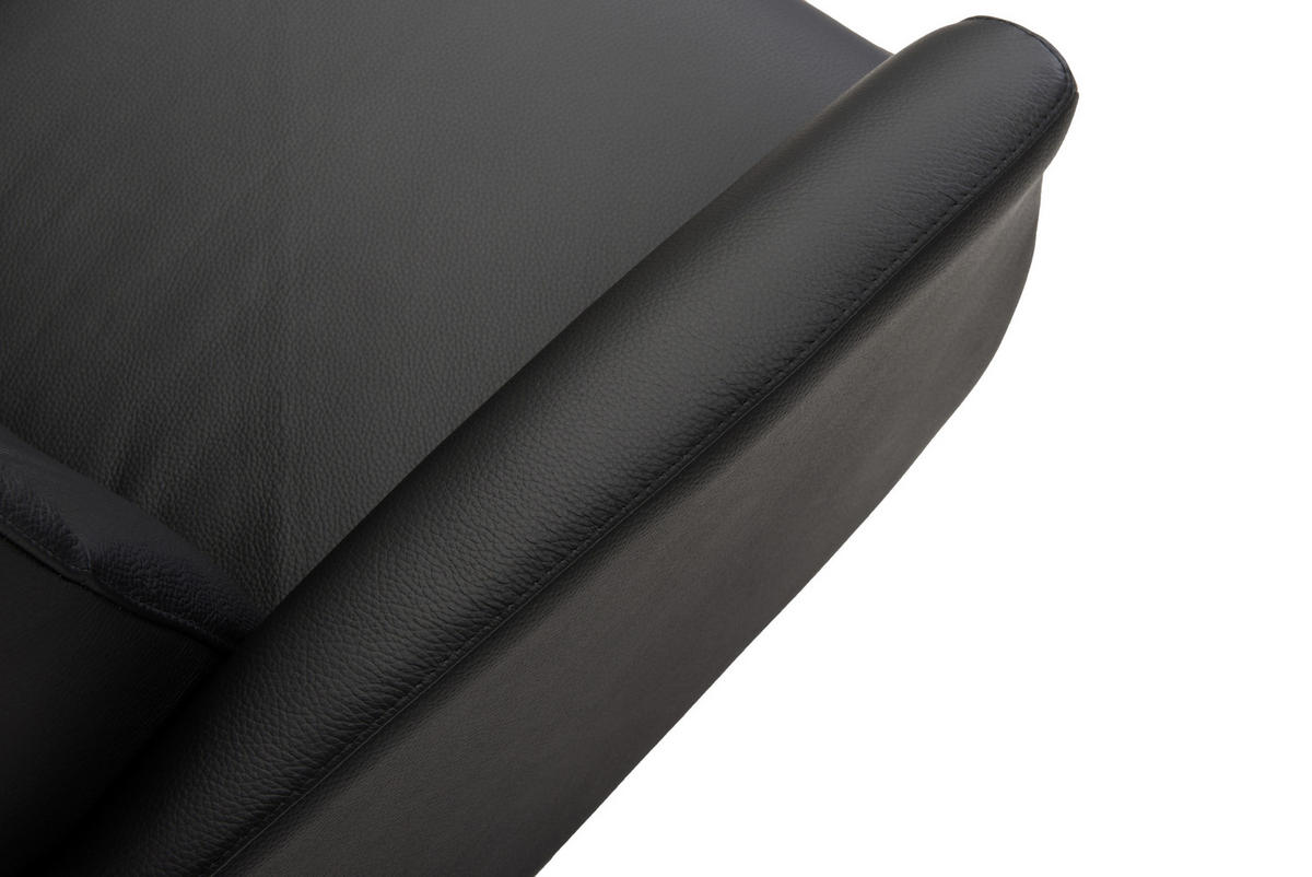 FÅTÖLJ i trä, metall, läder svart  - kromfärg/svart, Design, metall/läder (73/106/82cm) - Welnova