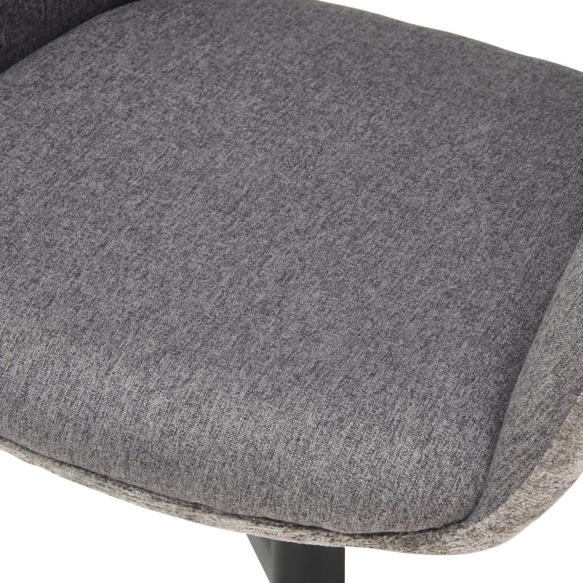 ARMLEHNSTUHL  in Eisen Chenille, Leinenoptik  - Schwarz/Grau, KONVENTIONELL, Textil/Metall (61/85/63cm) - MID.YOU