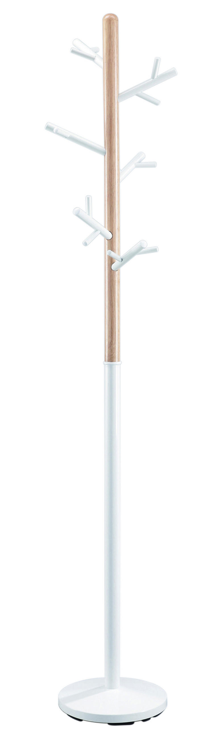 VJEŠALICA SAMOSTOJEĆA prirodne boje, bijela  drvo, metal   - bijela/prirodne boje, Moderno, drvo/metal (33/180cm)