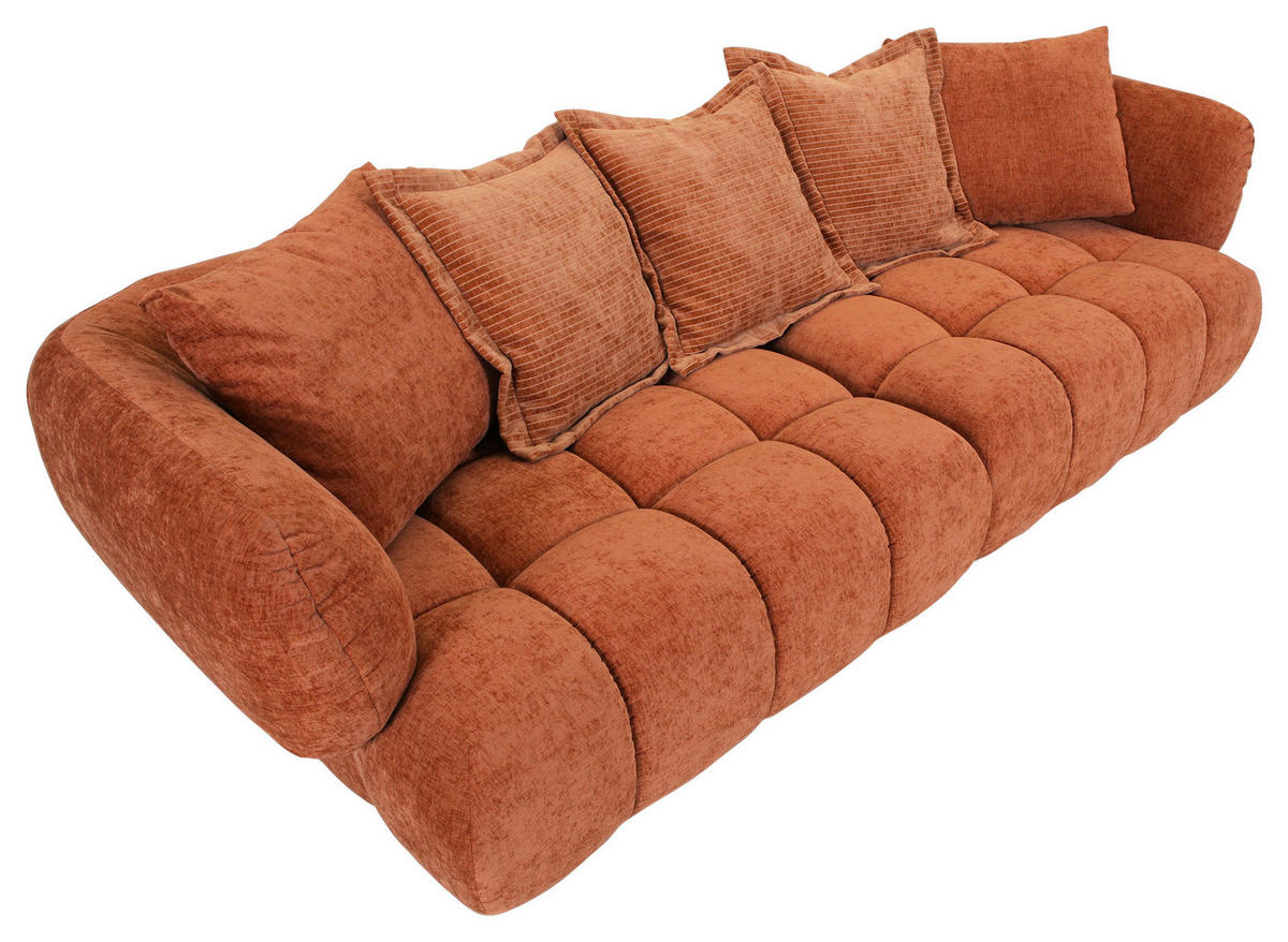 BIGSOFA in Flachgewebe Rostfarben  - Rostfarben/Schwarz, Konventionell, Kunststoff/Textil (264/72/101cm) - Carryhome