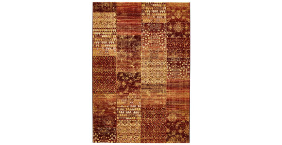 HOCHFLORTEPPICH 67/240 cm gewebt Beige, Dunkelrot, Goldfarben, Weinrot - Beige/Weinrot, Basics, Textil (67/240cm) - Novel