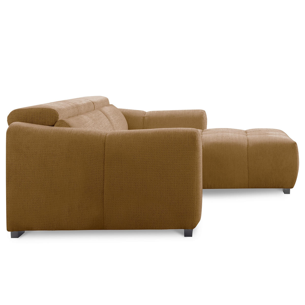 ECKSOFA  Webstoff Rostfarben  - Rostfarben/Schwarz, Design, Kunststoff/Textil (274/177cm) - Livetastic