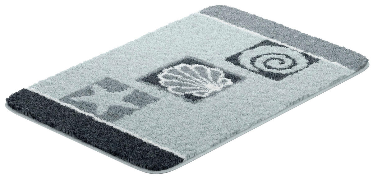BADEMATTE Grau 60/90 cm  - Grau, Basics, Kunststoff/Textil (60/90cm) - Grund