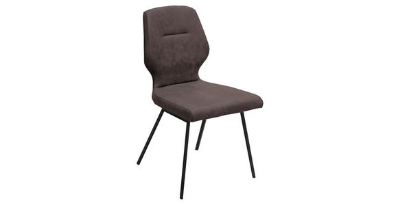 STUHL in Stahl Mikrofaser Metall, Textil - Anthrazit/Schwarz, Design, Textil/Metall (46/91/57cm) - Dieter Knoll
