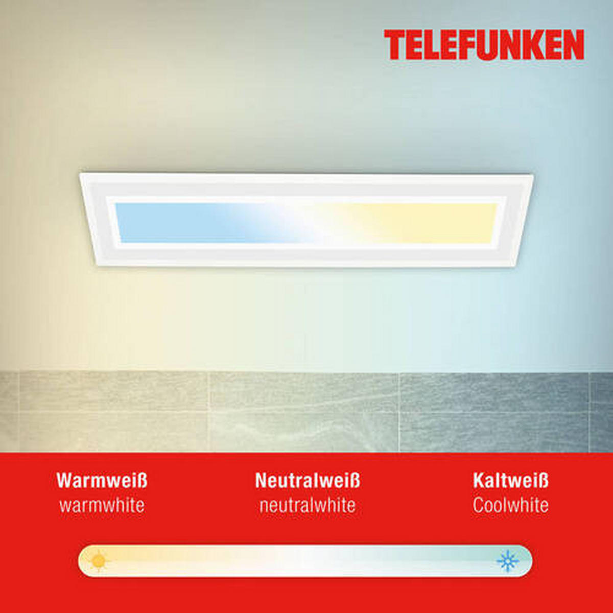 LED PANEL  - bijela, Trend, metal/plastika (100/25/6,3cm)