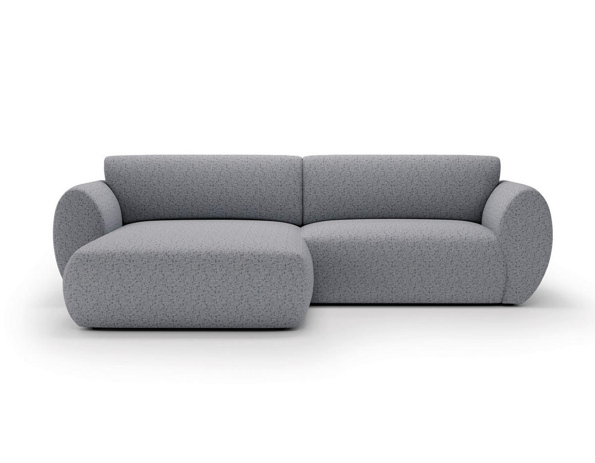 ECKSOFA SOLIS in Chenille Hellgrau  170/288 cm  - Hellgrau/Schwarz, Design, Kunststoff/Textil (170/288cm) - Livetastic