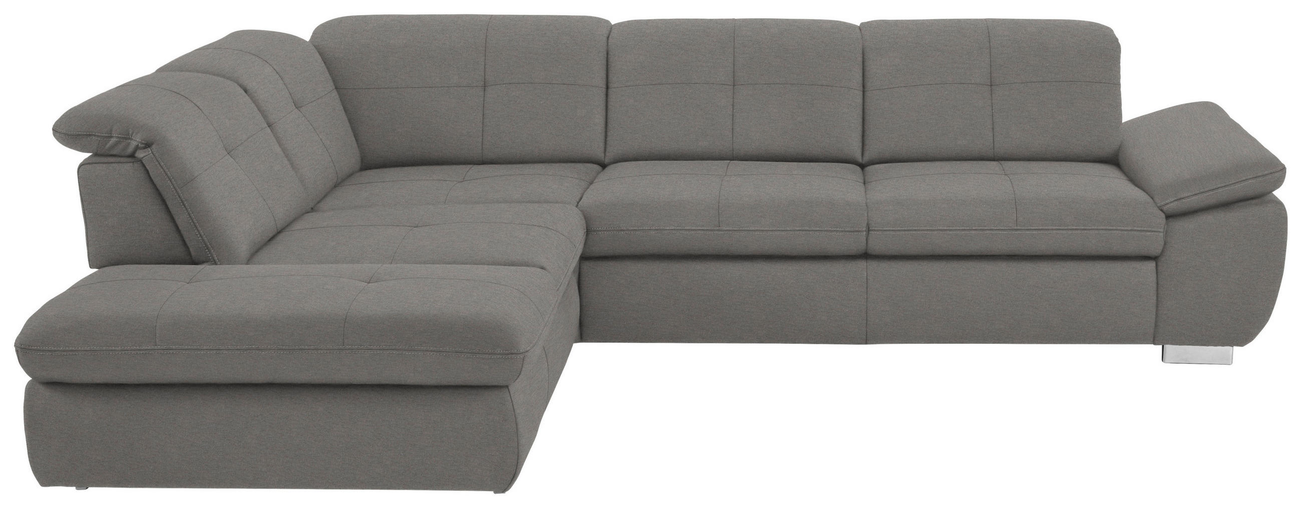 ECKSOFA in Mikrofaser Hellgrau  - Silberfarben/Hellgrau, Design, Textil/Metall (260/320cm) - Beldomo Speed