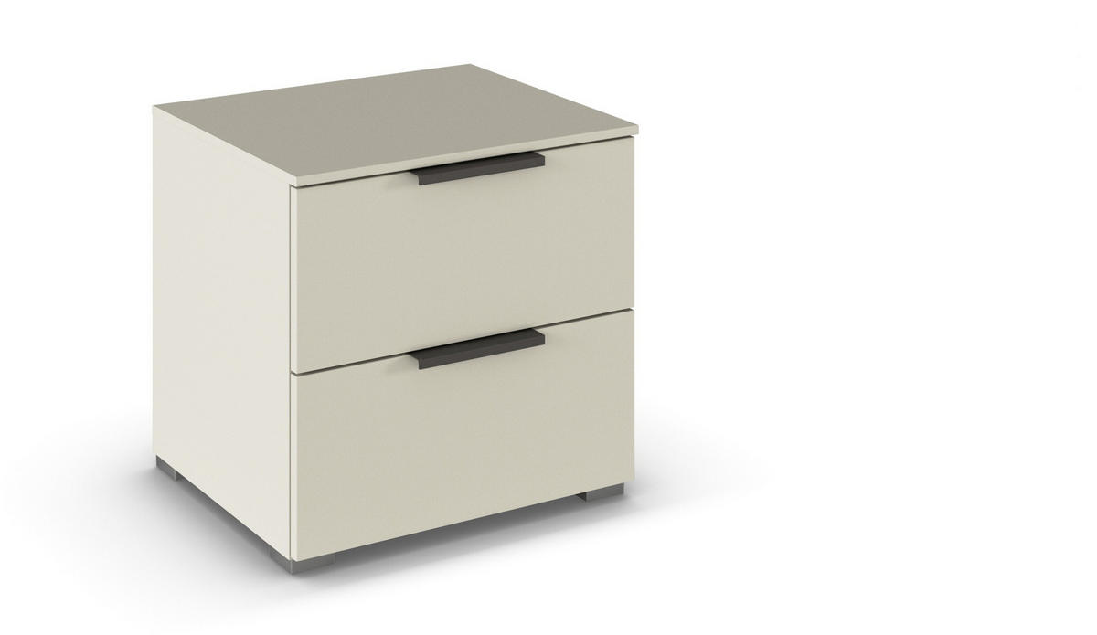 NACHTSCHRANK 50/49/42 cm  - Champagner/Silberfarben, Trend, Holzwerkstoff/Metall (50/49/42cm) - Novel