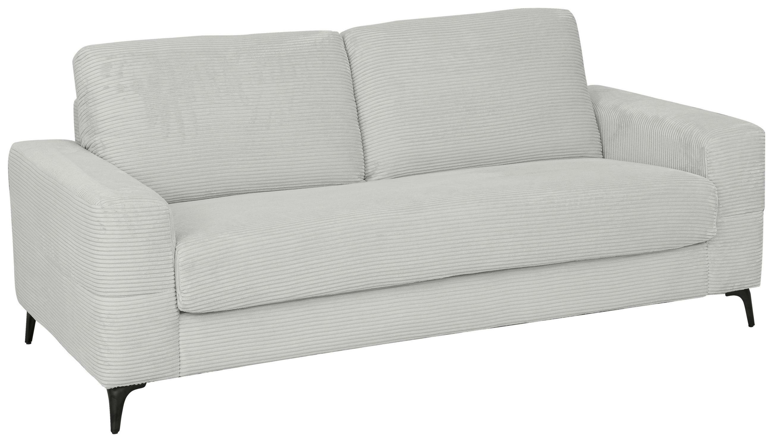 SCHLAFSOFA Cord Hellgrau  - Hellgrau/Schwarz, Design, Textil/Metall (204/89/98cm) - Carryhome