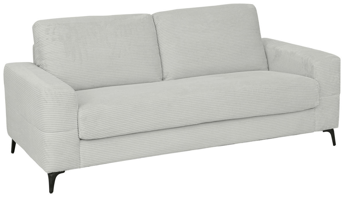 SCHLAFSOFA Cord Hellgrau  - Hellgrau/Schwarz, Design, Textil/Metall (204/89/98cm) - Carryhome
