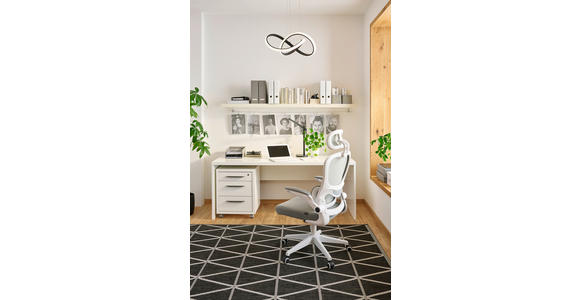 SCHREIBTISCH 180/69/75 cm Weiß Hochglanz  - Weiß Hochglanz, Design, Holzwerkstoff (180/69/75cm) - Carryhome