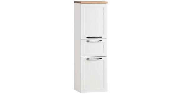 MIDISCHRANK 40/130/35 cm - Eiche Wotan/Schwarz, ROMANTIK / LANDHAUS, Holzwerkstoff/Kunststoff (40/130/35cm) - Xora