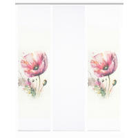 FLÄCHENVORHANG  3 Stück  blickdicht  60/245 cm   - Rosa/Weiß, Natur, Textil (60/245cm)