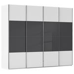 SCHWEBETÜRENSCHRANK  in Schwarz, Weiß  - Chromfarben/Schwarz, KONVENTIONELL, Glas/Holzwerkstoff (271/223/68cm) - Novel