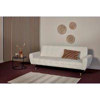 SCHLAFSOFA Bouclé Weiß  - Goldfarben/Schwarz, MODERN, Holz/Textil (213/83/83cm) - Livetastic