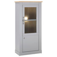 VITRINE in Eichefarben, Hellgrau  - Eichefarben/Silberfarben, Design, Holzwerkstoff/Metall (68/142/37cm) - MID.YOU