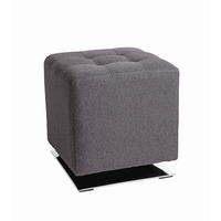 HOCKER Flachgewebe Anthrazit  - Chromfarben/Anthrazit, MODERN, Textil/Metall (41/43/41cm)
