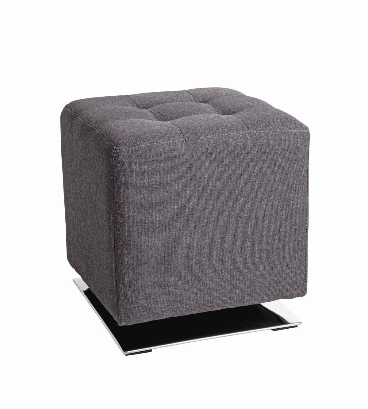 HOCKER Flachgewebe Anthrazit  - Chromfarben/Anthrazit, MODERN, Textil/Metall (41/43/41cm)