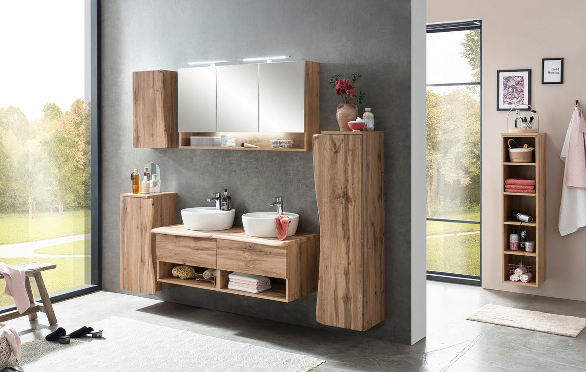 BADEZIMMERREGAL 30/130/35 cm  - Eiche Wotan, Natur, Holzwerkstoff (30/130/35cm) - Xora