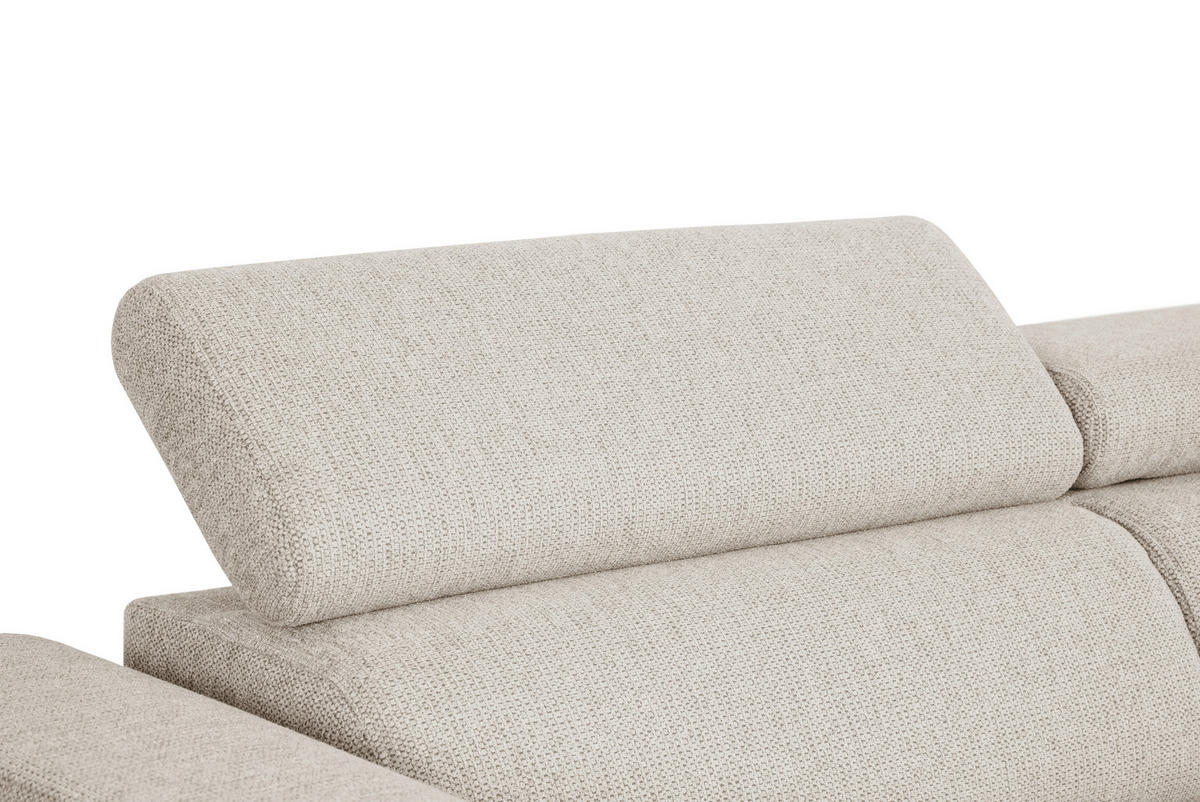 ECKSOFA Beige Struktur  - Beige/Schwarz, Design, Kunststoff/Textil (284/205cm) - Xora