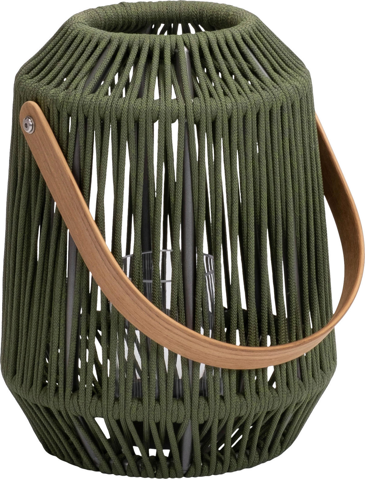 LED-LATERNE - Dunkelgrün/Anthrazit, Basics, Glas/Holz (30/39/30cm) - Stern