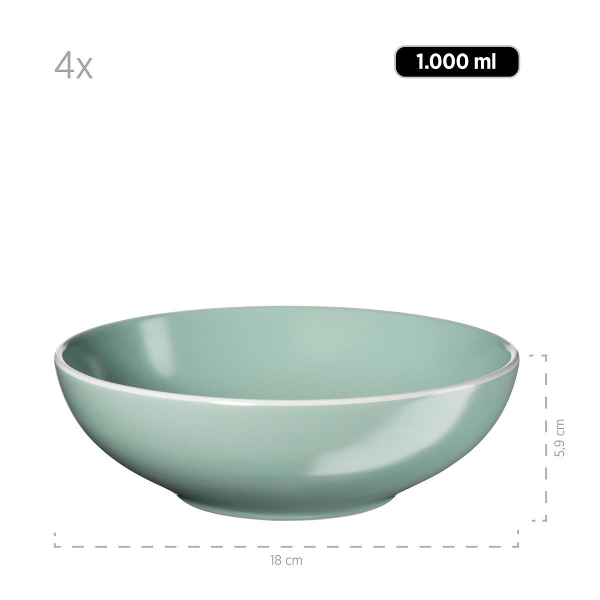 KOMBISERVICE Elissa 24-teilig  - Grün, Basics, Keramik (46,5/33/32cm) - Mäser