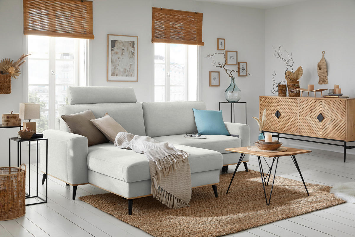 KOPFSTÜTZE Chenille  - Creme, Konventionell, Textil (84/21/21cm) - MID.YOU