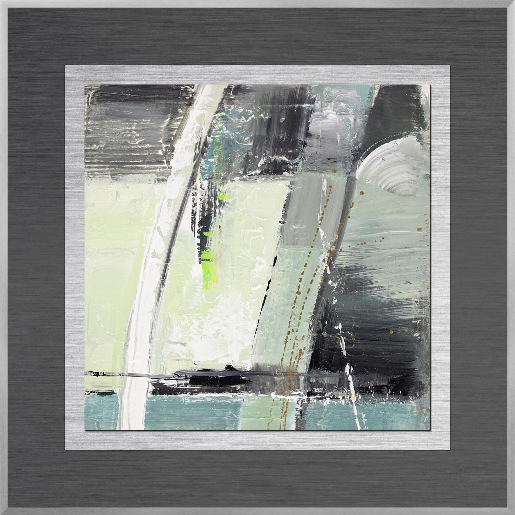 METALLBILD Abstraktes 50,7/50,7 cm  - Silberfarben/Multicolor, Basics, Holzwerkstoff/Metall (50,7/50,7cm) - Monee