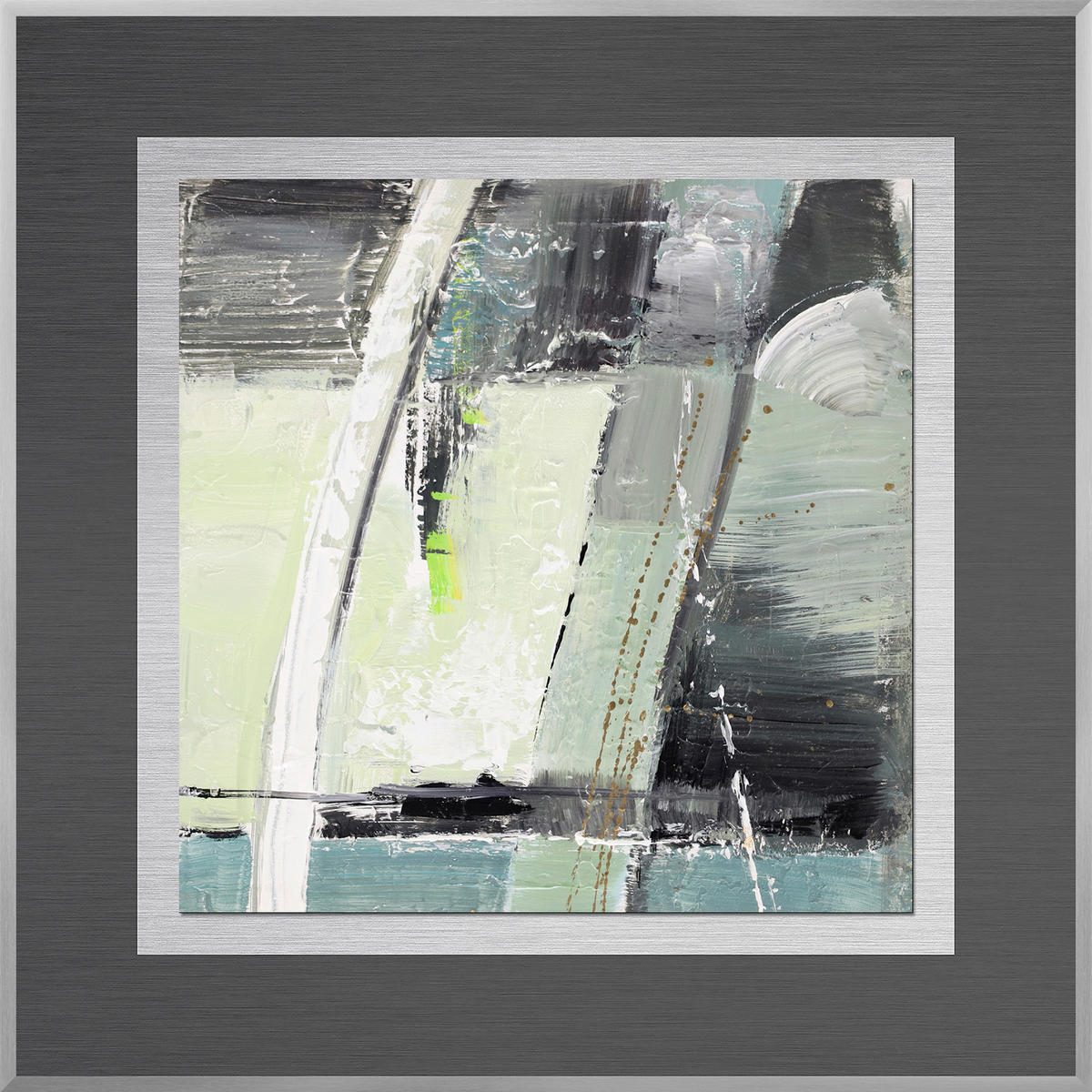 METALLBILD Abstraktes 50,7/50,7 cm  - Silberfarben/Multicolor, Basics, Holzwerkstoff/Metall (50,7/50,7cm) - Monee