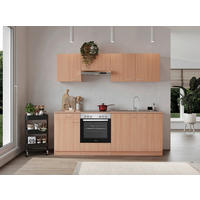 MODULKÖK 210 cm   i bokfärgad  - bokfärgad/aluminiumfärg, Basics, trämaterial/plast (210cm) - Respekta