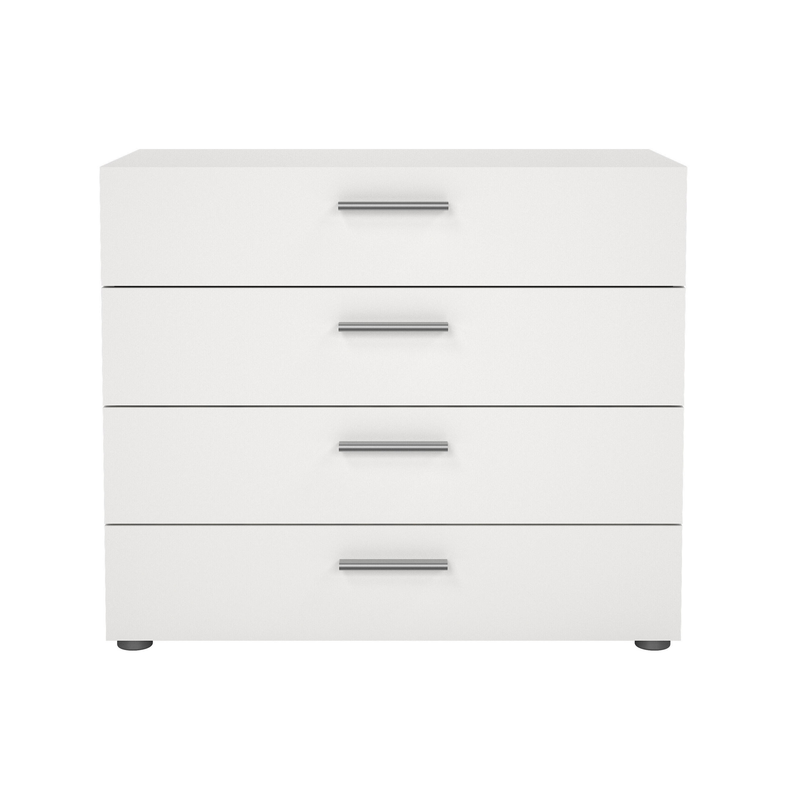 KOMMODE  in 80,2/68,1/40,3 cm  - Silberfarben/Weiß, Design, Holzwerkstoff/Metall (80,2/68,1/40,3cm) - Livetastic